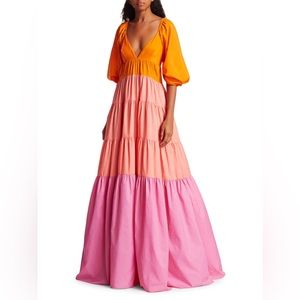 STAUD RUNWAY Meadow Colorblock Maxi Dress INTERMIX